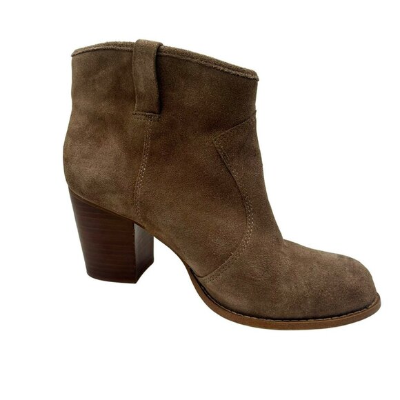 Splendid Lakota Suede Leather Boots Women 11 Brown Taupe Stack Heel Western - Picture 2 of 15